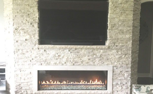 our portfolio gas fireplace with stone surround